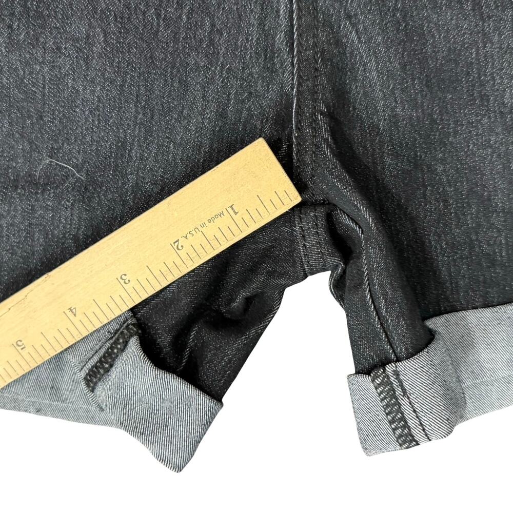 Modcloth Navy Blue Dark Wash Button Fly High Rise Stretch Cuffed Shorts size 4 - Picture 3 of 9